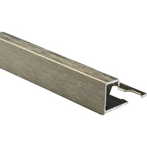 Quadrat-Abschlussprofil Alu eloxiert Titanfarben gebürstet 10 mm x 2,5 m