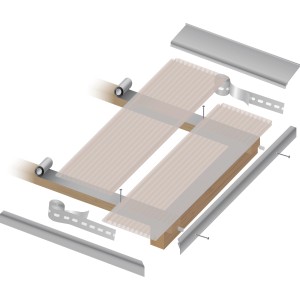 Montage einer bronzefarbenen PC Hohlkammerpaneele "Easy-click plus" 16 mm auf einer Unterkonstruktion.