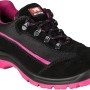 Schwarzer Bullstar Damen-Sicherheitsschuh S3, Größe 36, mit pinkfarbenen Akzenten.
