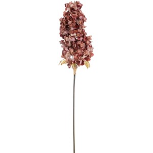 Detailaufnahme: Rostfarbener Hortensienzweig (91 cm) von Mica Decorations. Kunstpflanze für Deko.