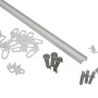 Gardinia Aluminiumschiene, 150cm, weiß, mit Zubehör wie Gleiter, Schrauben und Dübel.
