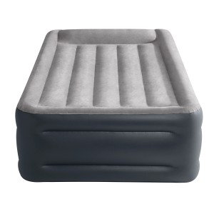 Intex Luftmatratze Dura-Beam Plus, Twin-Size, grau, mit integriertem Kissen.