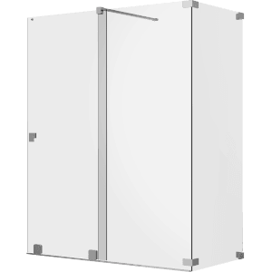 Schöner Wohnen Walk-In Dusche mit Schiebetür, silbermatte Beschläge, 110x110x200 cm.