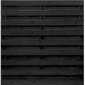 Anthrazitfarbenes Sichtschutzzaun-Element Goch aus lasiertem Holz, 180x180 cm.