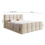 Selsey Boxspringbett Cloudy 160 cm in Hellbeige mit Boucle-Bezug, gepolstertem Kopfteil und Fußteil.