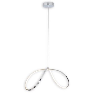 Moderne LED-Pendelleuchte Loop Line in Chrom, 72x32 cm, für stilvolle Beleuchtung.