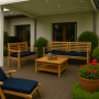 Marineblaues Gartenbank Kissen 110x50, passend für 2-Sitzer Bänke, für bequemes Sitzen im Freien.