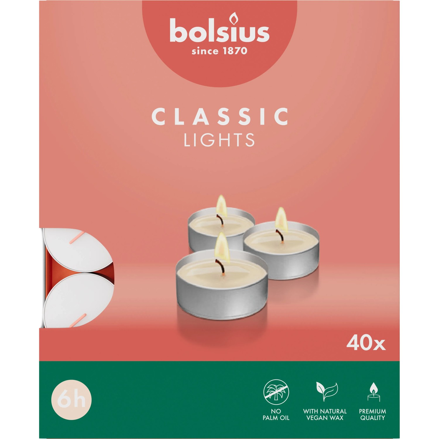 BOLSIUS Teelichter Großpackung – 100 Stück, Weiß, Geruchlos, 6 Std. Brenndauer, Für Dekoration & Events