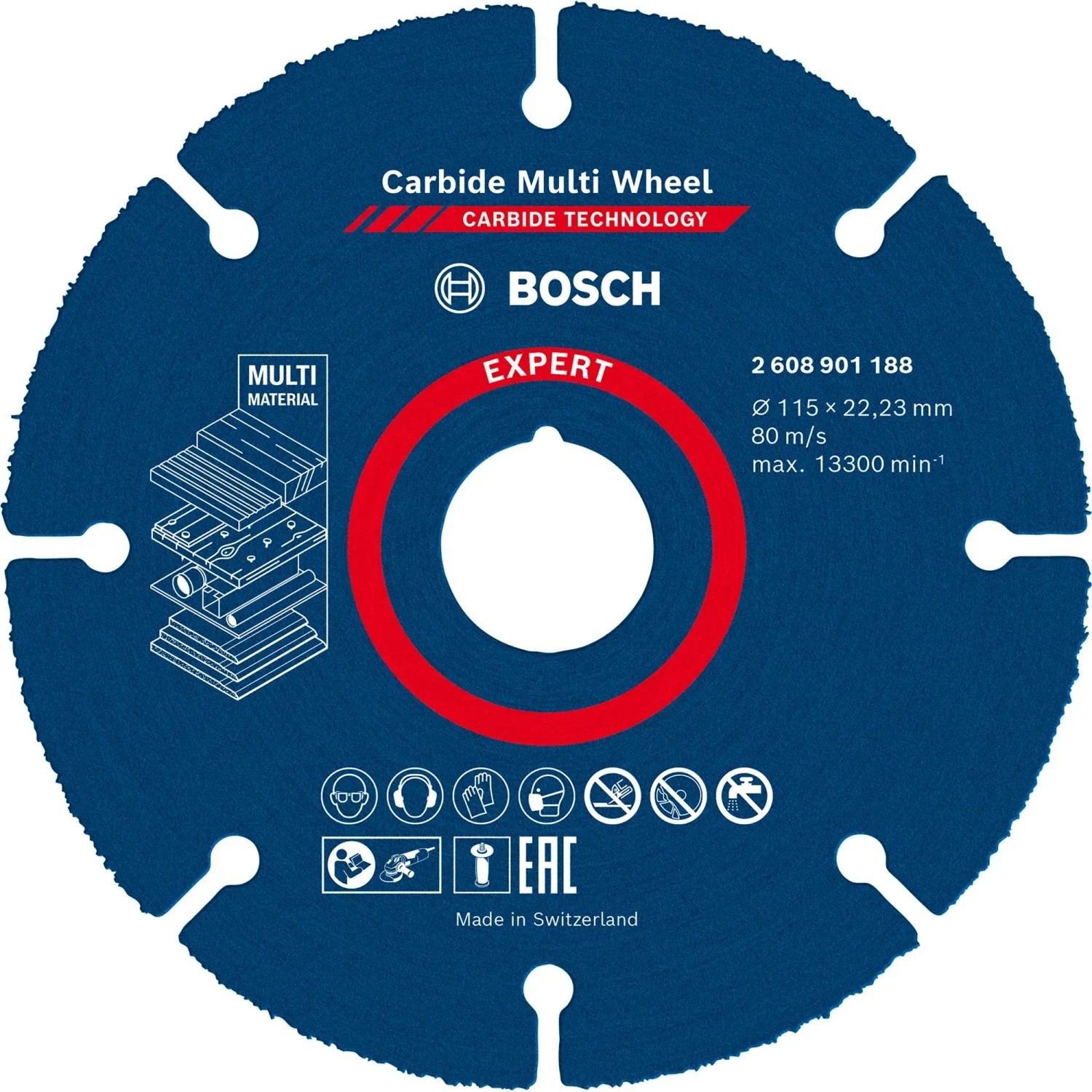 Bosch Expert Trennscheibe Carbide Multi Wheel, 115 mm, für Winkelschleifer.