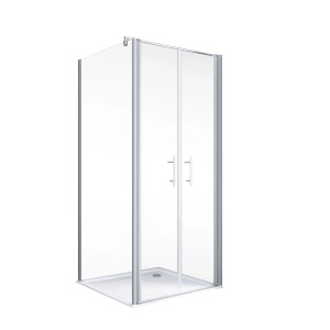 Schulte ExpressPlus Duschkabine AlexaStyle2.0 mit Pendeltür, Alu Natur, 192x80cm.