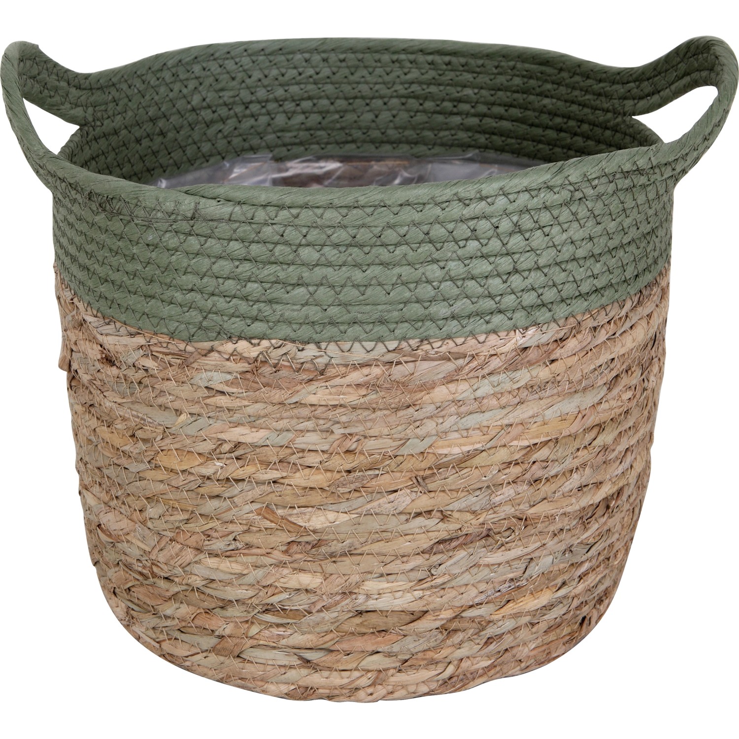 Übertopf Korb mit Griffen Ø 35 cm NaturGrün kaufen bei OBI