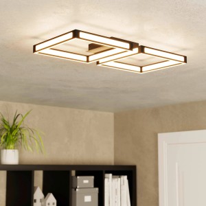 Moderne LED-Deckenleuchte Altaflor in Schwarz-Weiß mit quadratischem Design.