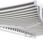 Gelenkarmmarkise Aventura Solar-LED 3x2m, grau-weiß gestreift, für Balkon und Terrasse.