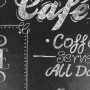 Detailansicht der Superfresco Easy Vliestapete Coffee Shop mit Kreide-Schrift auf schwarzem Grund.