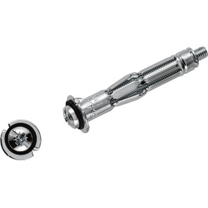 Metallhohlraumdübel 5 mm x 52 mm mit Schraube, 4er-Set für Gipskarton- und Spanplatten.