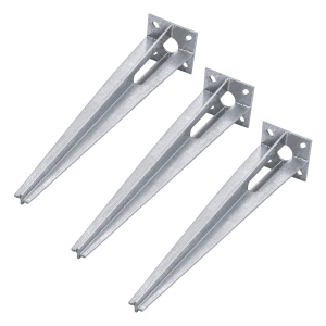 TRUTZHOLM 3x Bodenhülse Einschlaghülse Ø 40mm 50cm Länge Zaunpfahl Verzinkt Aufnahme 100x100mm