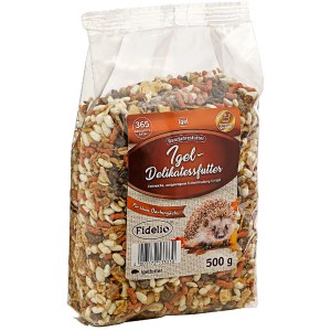 Fidelio Igelfutter 500g im transparenten Beutel. Wildvogelfutter mit Proteinen und gesunden Inhaltsstoffen.