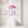 Komar Vlies Fototapete mit pinkfarbenem Flamingo Motiv, 200x250 cm.