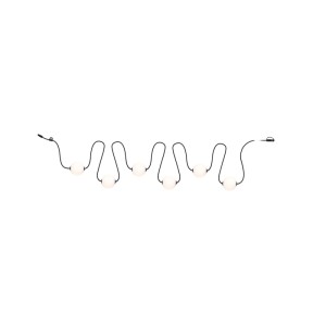 Paulmann LED-Lichterkette Naima Plug & Shine Basisset mit 6 weißen Lichtkugeln und schwarzem Kabel.