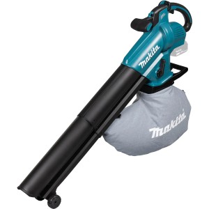 Makita Akku-Laubbläser DUB187Z mit Fangsack, Akku-Laubsauger für Gartenarbeiten.
