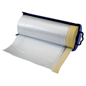 LUX Abdeckfolie mit Klebeband, 33 m x 1,4 m, im Spender. Schutz vor Farbe und Schmutz bei Renovierungsarbeiten.