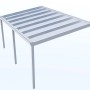 Weiße Terrassenüberdachung Professional 500x300 cm mit Glasdach und schlanken Pfosten.