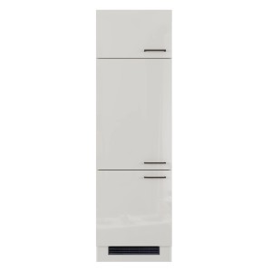 Flex-Well Geräteschrank Lund, 60cm, lichtgrau/rauchgrau, für Einbaukühlschrank