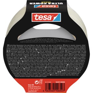 Tesa Ultra Power Clear Reparaturband, 20 m, transparent, für unsichtbare Reparaturen.