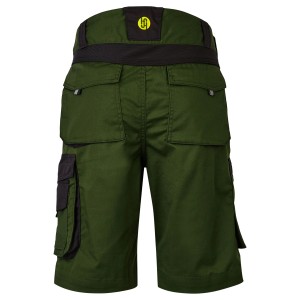 Hans Schäfer Arbeitshose Short Athos in Olivgrün, Rückansicht mit Taschen.