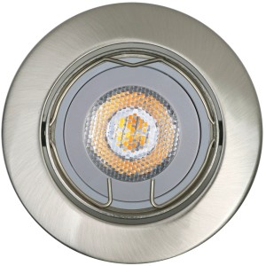 LED-Einbauleuchte, 3er-Set, Nickel gebürstet, runde Form. Einbaustrahler für den Innenbereich.