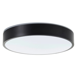 Smarte LED-Deckenleuchte Vadin, schwarz-weiße Lampe mit Ø 33 cm für Smart Home.