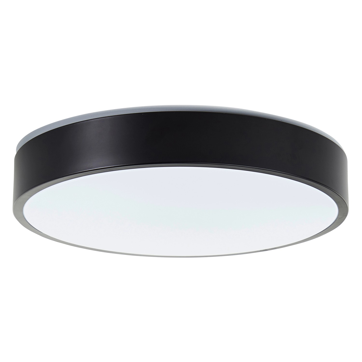 Smarte LED-Deckenleuchte Vadin, schwarz-weiße Lampe mit Ø 33 cm für Smart Home.