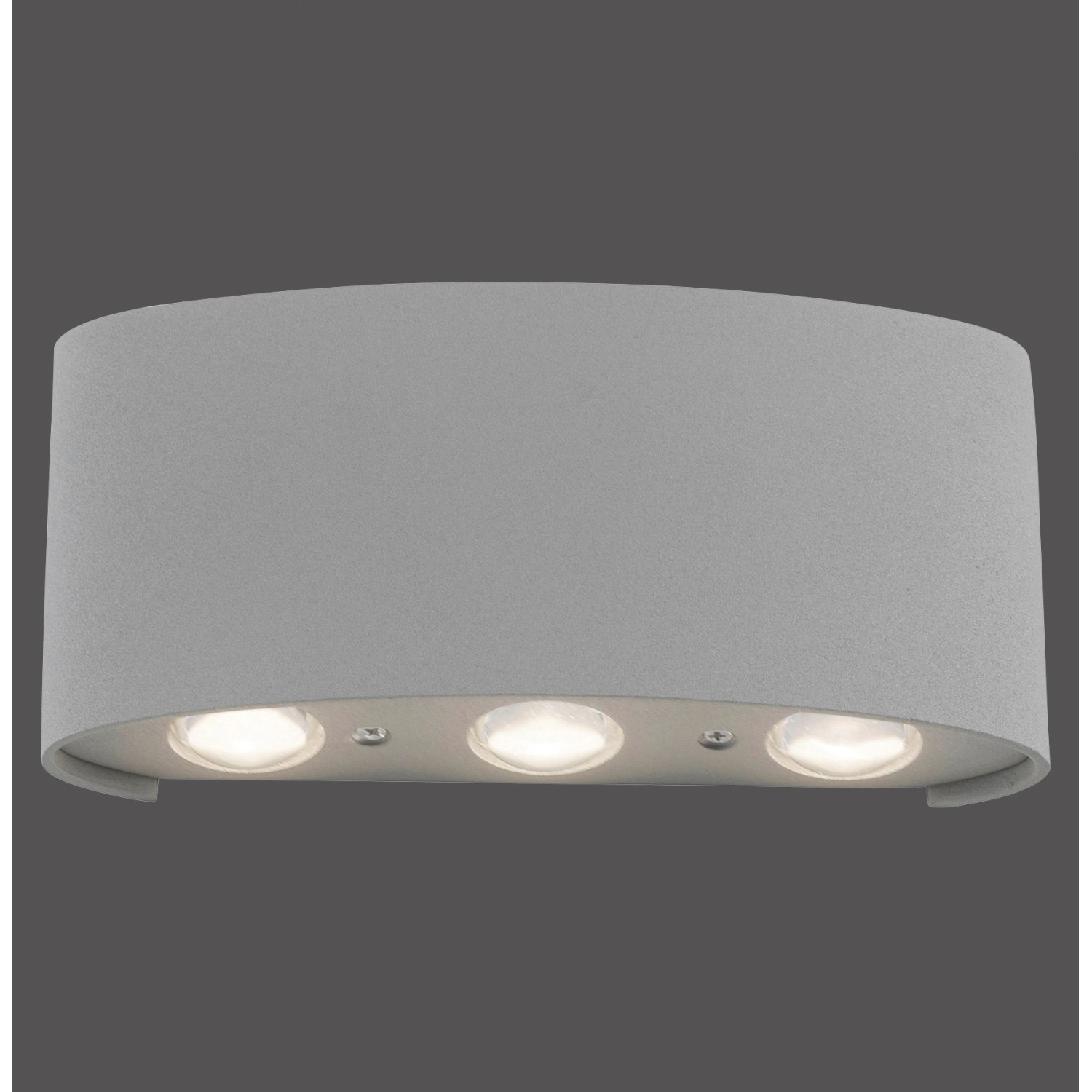 Moderne LED-Wandleuchte Carlo in Silber, 17 cm, für Innen- und Außenbereich.