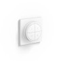 Weißer Philips Hue Tap Dial Schalter zur Steuerung von Hue Leuchten.