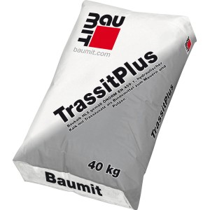 Baumit TrassitPlus Grau 40kg Sack: Bindemittel mit Trasszusatz für Mauer- und Putzarbeiten.