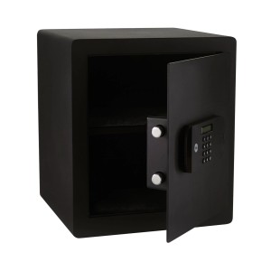 Offener, schwarzer Yale Tresor High Security Safe 38,5 l mit digitalem Code-Schloss.