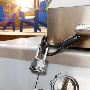 Master Lock Vorhängeschloss Excell M1EURDLH aus Stahl, matt, sichert Grill.