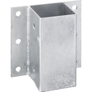 Feuerverzinkter Pfostenträger zum Andübeln, 150x71x71 mm, für Holzkonstruktionen im Außenbereich.