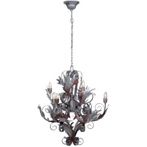 Silberner Kronleuchter Fly Through II mit filigranem Design für sechs Leuchtmittel.