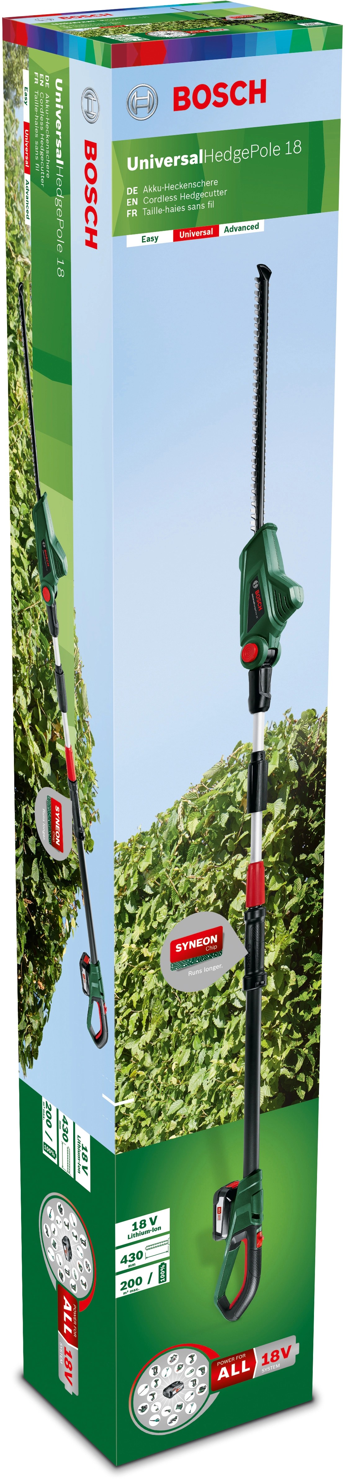 Bosch AkkuTeleskopHeckenschere UniversalHedgePole 18 inkl. LiIon