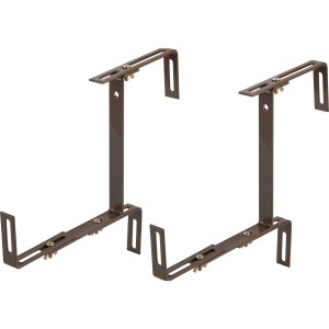 Braune, 3D-verstellbare Balkonkastenhalter aus Stahl, 2er-Set.