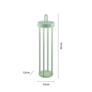 Just Light LED-Akku-Tischleuchte Anselm Grün, 50,4 cm hoch, für Innen & Außen.