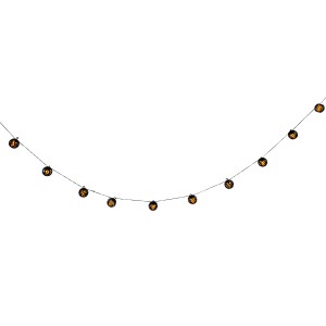 Näve LED Solar Lichterkette Fogo, schwarze Kugeln mit Flammeneffekt, warmweißes Licht.