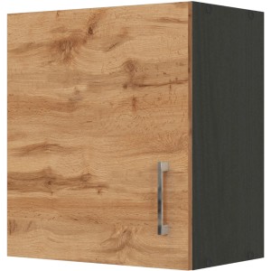 Held Möbel Hängeschrank Sorrento in Wotaneiche-Grafit, 50x57x34 cm. Küchenschrank mit Metallgriff.