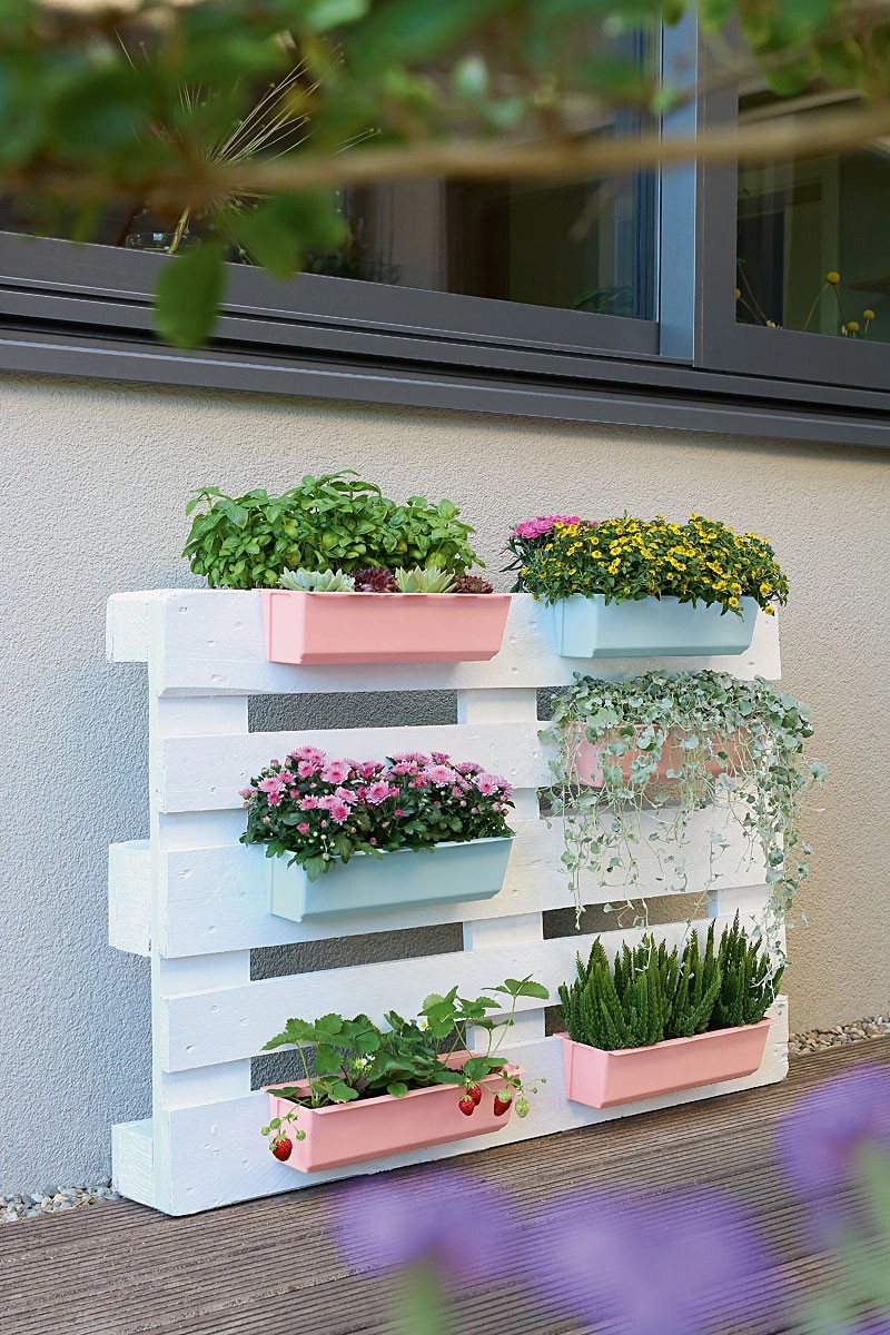 Geli Pflanzgefäß für Europaletten Easy 37 cm x 13,5 cm x 10 cm Zartblau