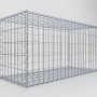 Leerer Gabiona Gabionenkorb, 50x100x40 cm, Maschenweite 5x10 cm, für Einfassungen und Mauersysteme.