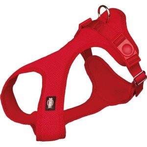 Rotes Trixie Touren-Geschirr Comfort Soft XXS-XS aus Mesh, verstellbarer Bauchgurt.