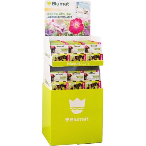 Verkaufsaufsteller mit Blumat Bewässerungssystem Set 3+1 für Urlaubsbewässerung.