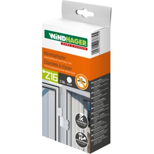 Windhager Klemmadapter für Insektenschutz-Rahmentüren, bohrfreie Montage, Weiß.