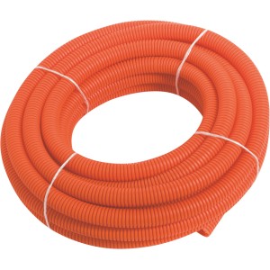Orangefarbenes, flexibles Isolierrohr EN 16, 25 m lang, für Kabelverlegung.